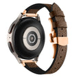 Samsung Galaxy Watch6 / Garmin Venu Sq / Huami Amazfit Bip Siliconen en echt lederen armband 20mm horlogebandje - Bruin / Roségouden gesp