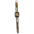 Apple Watch 41mm / 40mm / 38mm Horlogebandje T-vorm Leren Bandje - Geel / Luipaard