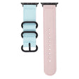 Apple Watch 49mm / 45mm / 44mm / 42mm Nylon Band Sport Bandje - Blauw+Roze