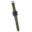 Apple Watch 49mm / 45mm / 44mm / 42mm Lederen en siliconen horlogebandje - Zwartgroen