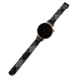 18mm universele pols horlogeband canvas koord vervanging met magnetische gesp - zwart + grijs