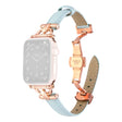 Apple Watch 41mm / 40mm / 38mm Lederen Bandje - Blauw / Roségoud Gesp