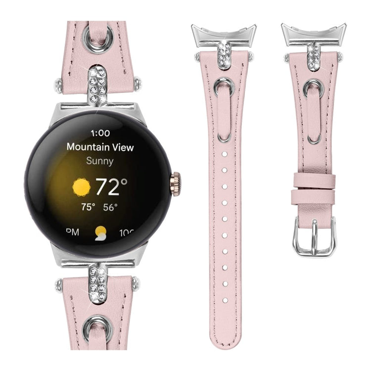 Mega Fint Ægte Læder Rem passer til Google Pixel Watch - Pink#serie_2