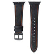Apple Watch 41mm / 40mm / 38mm Horlogebandje Echt Koeienleer Armband - Zwart 2