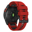 Garmin Fenix 7X Pro / Fenix 7X Dual-Colors Sportband Siliconen Ademende Polsband - Rood+Zwart