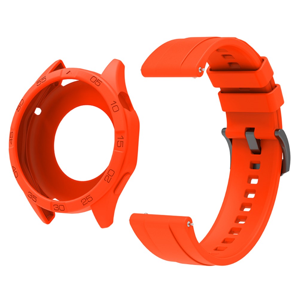 Silikone Rem med Etui passer til Huawei Watch GT 4 46mm - Orange#serie_3