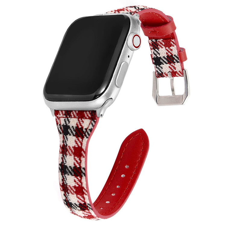 Stilren Ægte Læder Universal Rem passer til Apple Smartwatch - Rød#serie_2