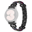 Samsung Galaxy Watch6 20mm Resin en Stainless Steel Vervangend Bandje - Zwart / Paars+Groen Patroon