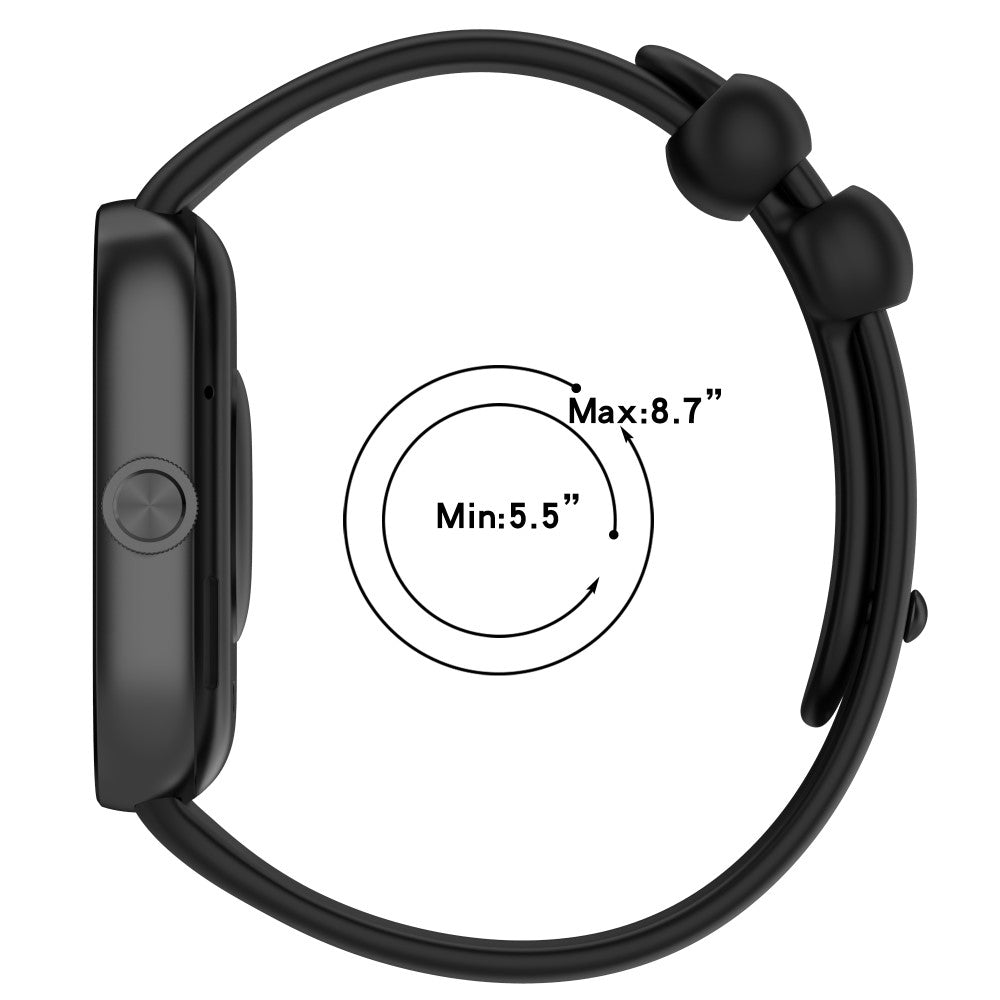 Silikone Universal Rem passer til Xiaomi Band 8 Pro / Xiaomi Redmi Watch 4 - Sort#serie_1