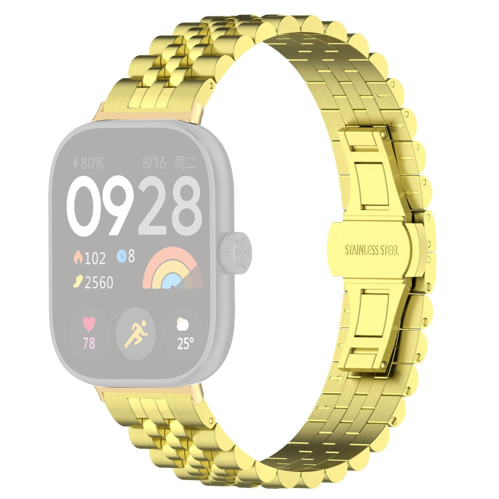 Metal Universal Rem passer til Xiaomi Smart Band 8 Pro / Xiaomi Redmi Watch 4 - Guld#serie_4