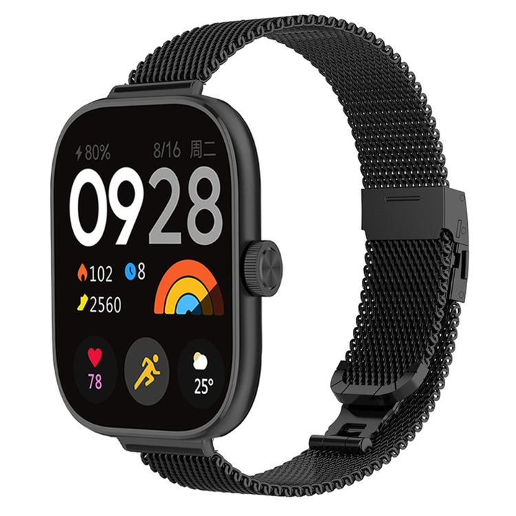 Metal Universal Rem passer til Xiaomi Smart Band 8 Pro / Xiaomi Redmi Watch 4 - Sort#serie_4