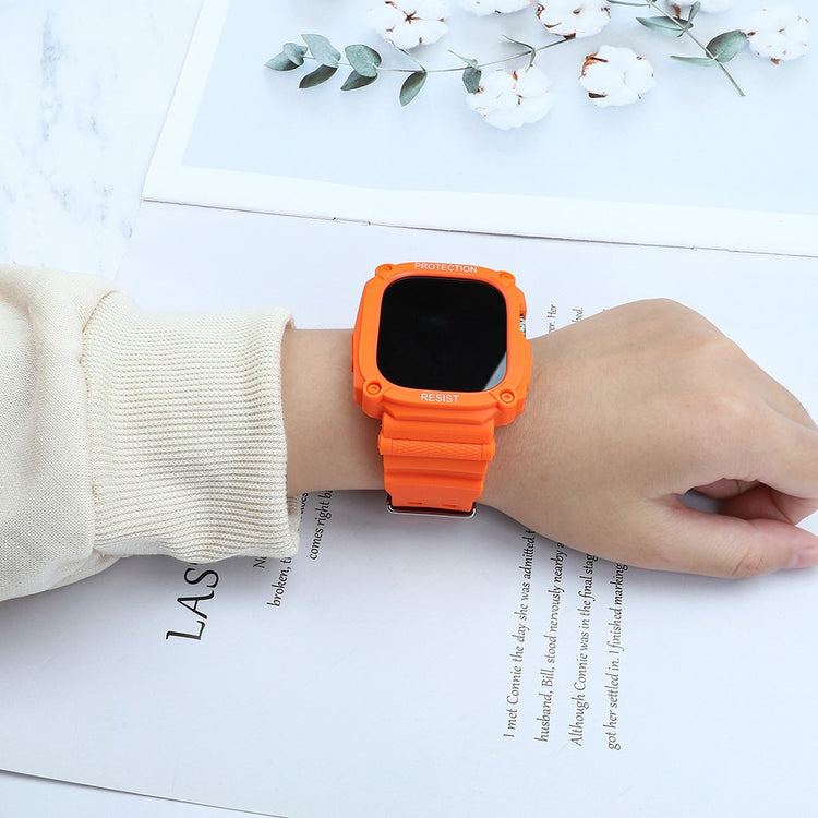 Helt Vildt Flot Silikone Rem passer til Apple Watch Ultra - Orange#serie_1