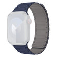Apple Watch 49mm / 45mm / 44mm / 42mm Siliconen Polsband - Indigo Blauw+Grijs