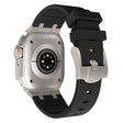 Apple Watch Series 41mm / 40mm / 38mm Horlogeband Vloeibaar Siliconen Koord - Titanium Zwart