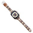 Apple Watch Series 41mm / 40mm / 38mm Wollen horlogeband - Koffie / Wit