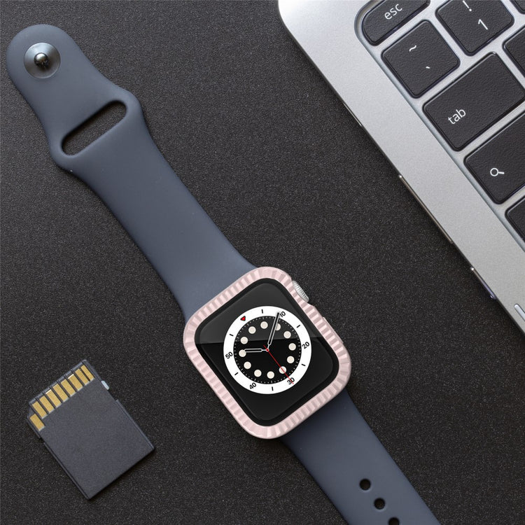 Meget Flot Silikone Og Glas Universal Rem passer til Apple Smartwatch - Pink#serie_4