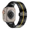 Apple Watch Series 49mm - 45mm - 44mm - 42mm Universele Horlogeband Roestvrij Staal - Zwart+Goud