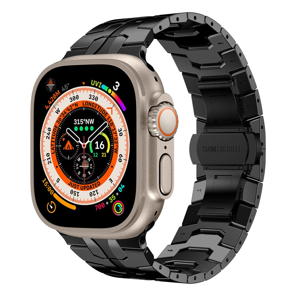 Kønt Metal Universal Rem passer til Apple Smartwatch - Sort#serie_3