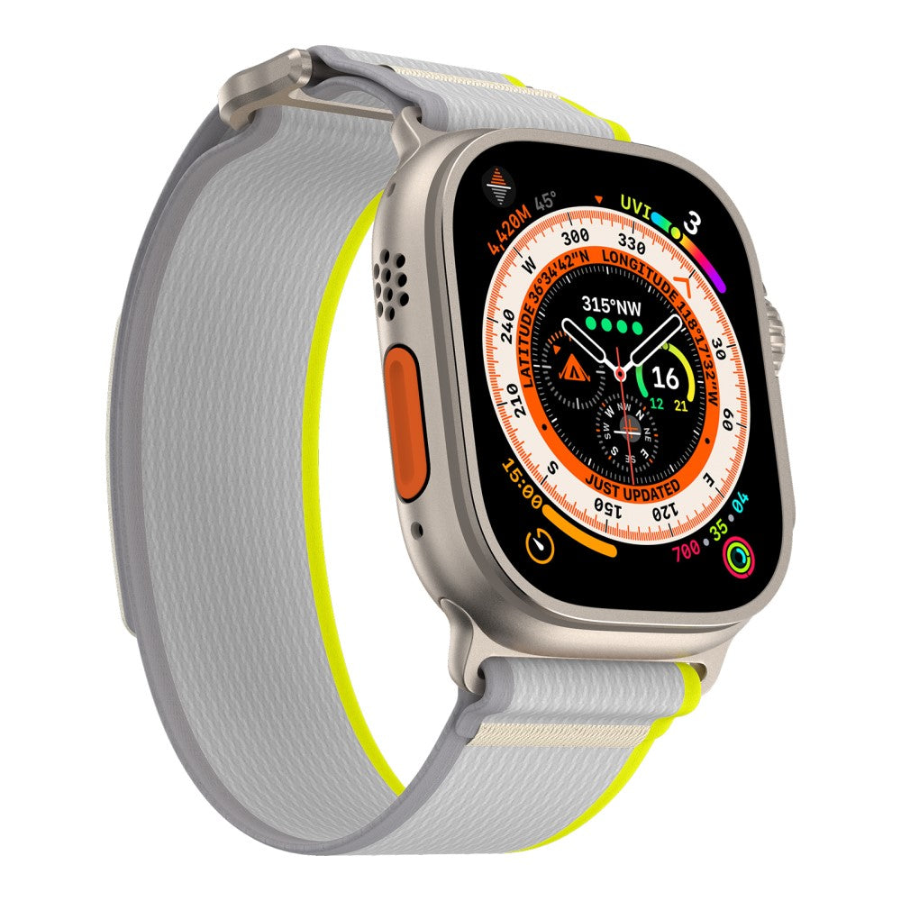 Rigtigt Fed Nylon Universal Rem passer til Apple Smartwatch - Gul#serie_2