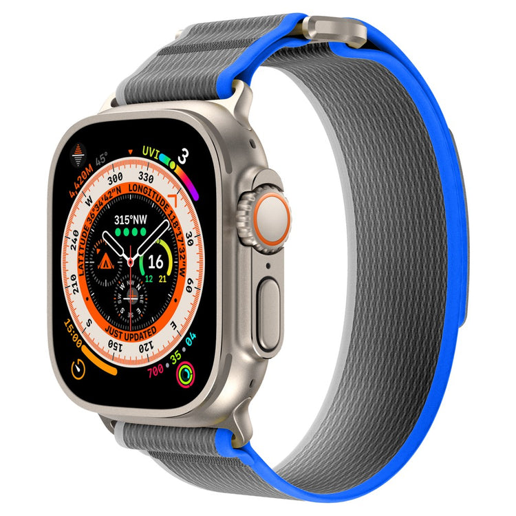 Rigtigt Fed Nylon Universal Rem passer til Apple Smartwatch - Sølv#serie_3