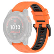 Garmin Fenix 7X / 7X Pro / 6X QuickFit 26mm Siliconen Horlogeband Dual Color Polsband - Oranje+Zwart