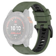 Garmin Fenix 7 / 7 Pro / 6 / 6 Pro QuickFit 22mm Horlogeband Dual Color Siliconen Koord - Olijfgroen+Zwart