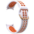KALEBOL KLB-SSGJ-001 Samsung Galaxy Watch4 / Watch 5 / Watch6 Zacht siliconen horlogebandje - Wit+Oranje