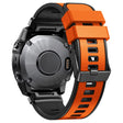 KALEBOL KLB-SSGJ-001 Garmin Fenix 7X / 7X Pro Siliconen Horlogeband 26mm Dubbele Kleur - Oranje+Zwart
