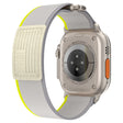 Apple Watch Series 49mm - 45mm - 44mm - 42mm Universeel Gevlochten Lusbandje, Maat: L - Zwart+Grijs