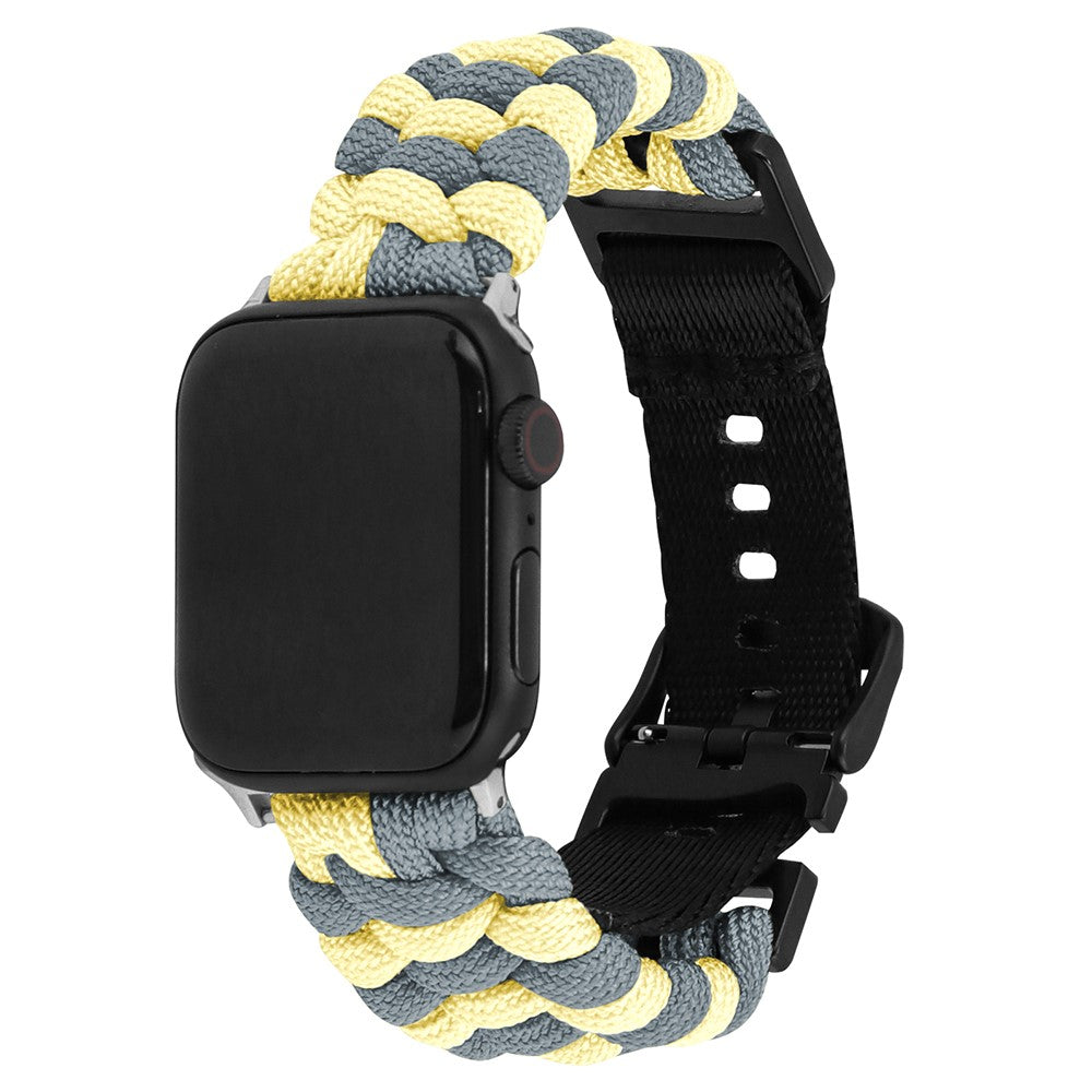 Apple Watch Series 41mm - 40mm - 38mm Universal Nylon Rope Watch Band Dual Color - Yellow+Grey#serie_2