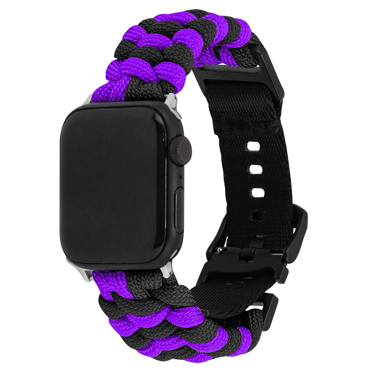 Apple Watch Series 41mm - 40mm - 38mm Universal Nylon Rope Watch Band Dual Color - Purple+Black#serie_3