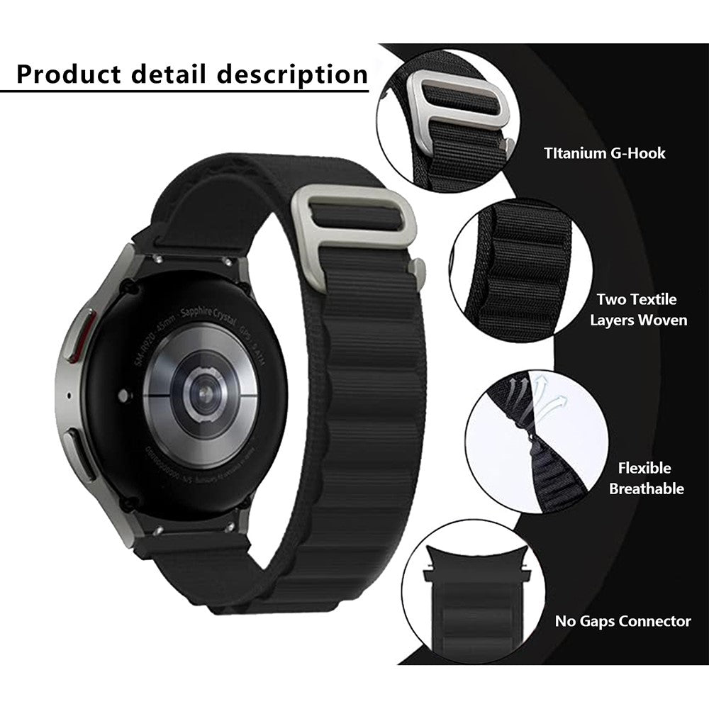 Helt Vildt Pænt Nylon Universal Rem passer til Samsung Smartwatch - Hvid#serie_7