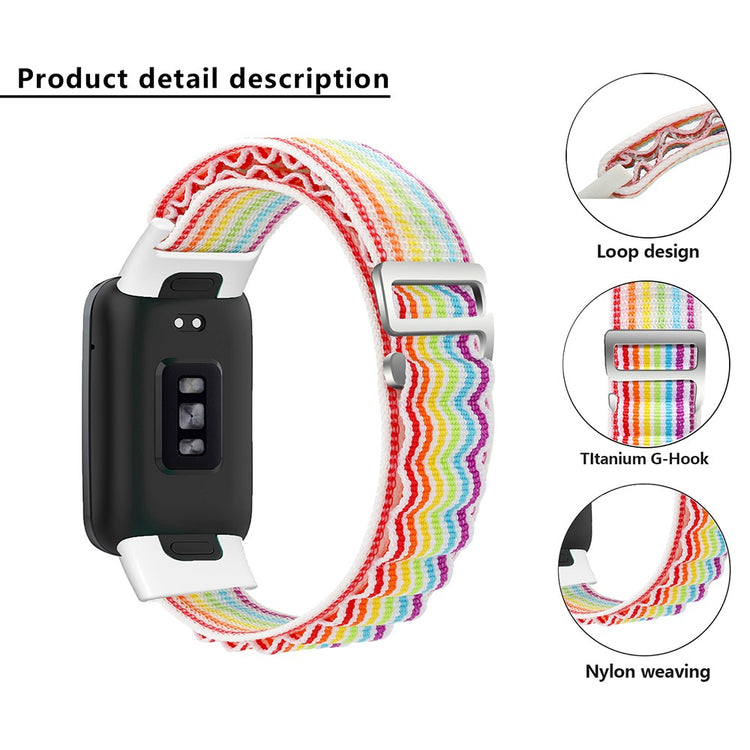 Mega Fint Nylon Rem passer til Xiaomi Mi Band 7 Pro - Blå#serie_4