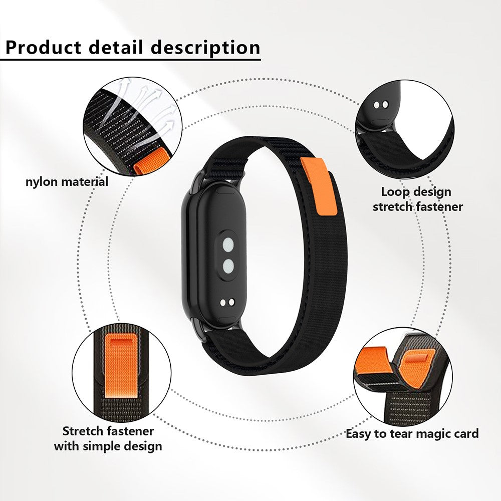 Helt Vildt Flot Nylon Rem passer til Xiaomi Smart Band 8 - Flerfarvet#serie_3