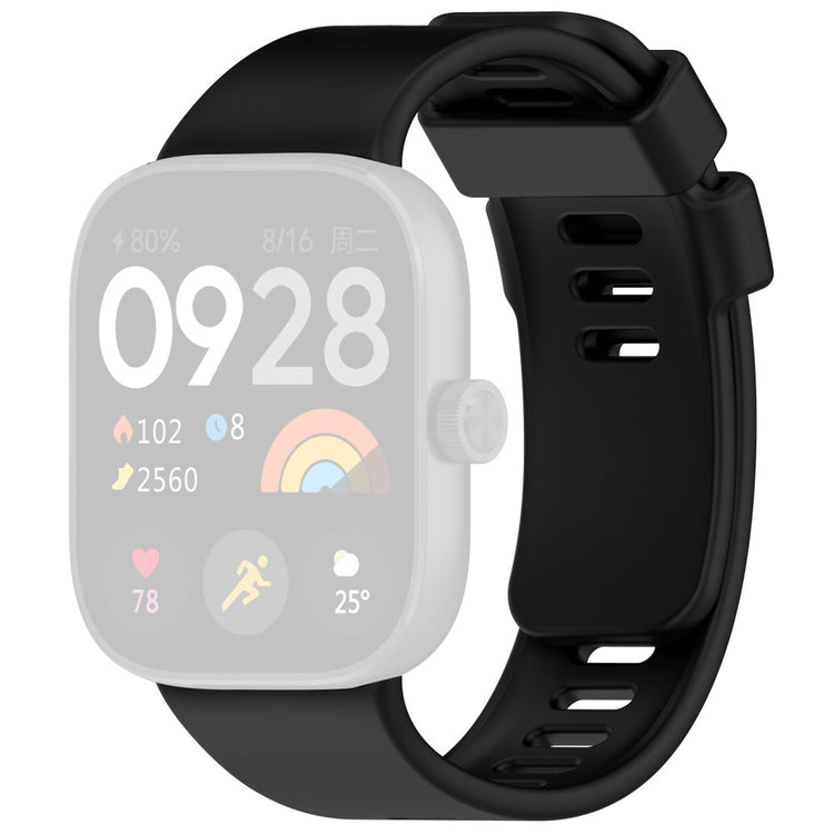 Mega Smuk Silikone Rem passer til Xiaomi Redmi Watch 4 - Sort#serie_1