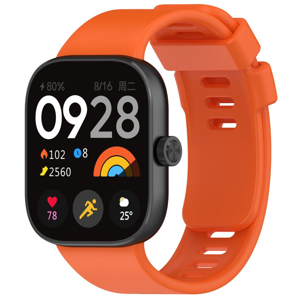 Mega Smuk Silikone Rem passer til Xiaomi Redmi Watch 4 - Orange#serie_3