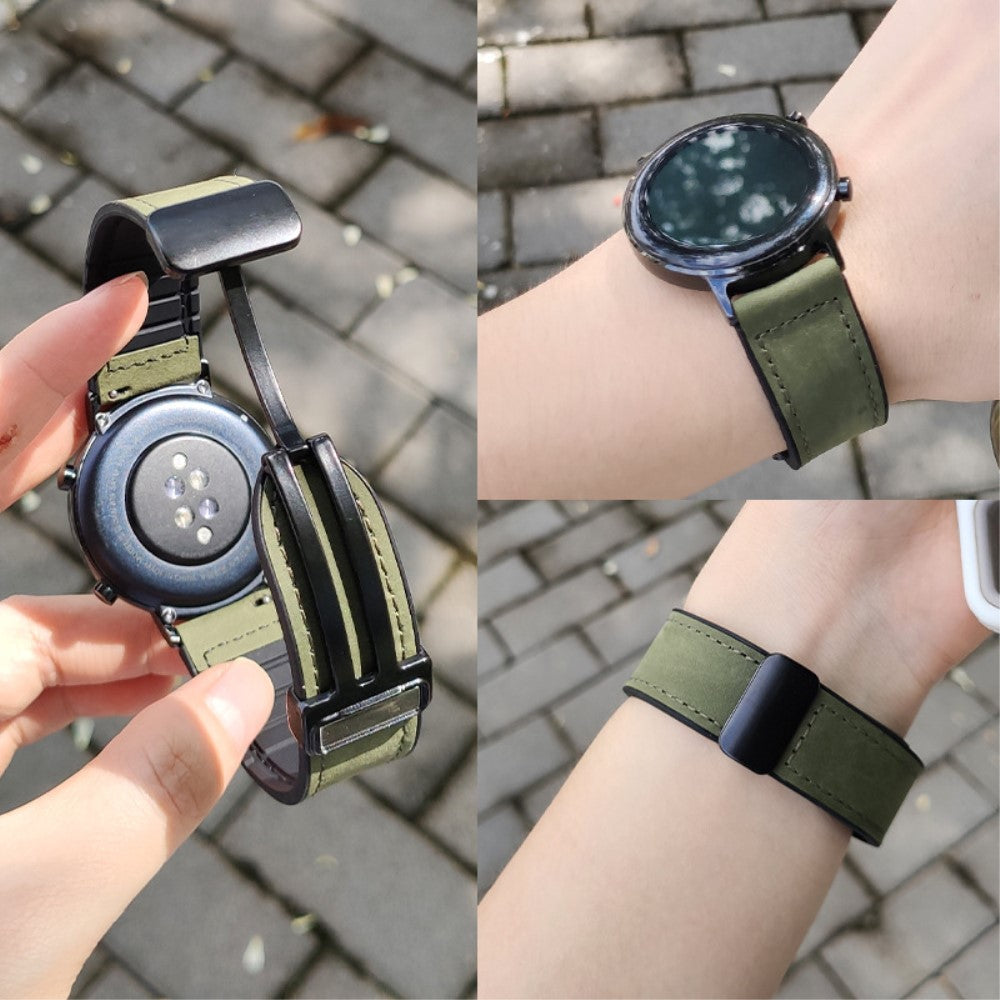Super Pleasant Smartwatch Genuine Leather Universel Strap - Green#serie_5