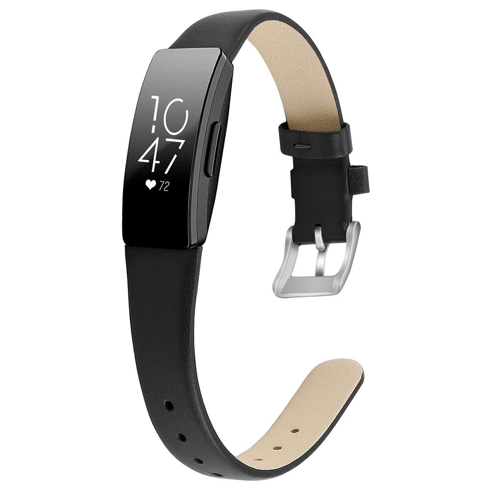 Very Fashionable Fitbit Inspire 1 Genuine Leather Strap - Black#serie_5