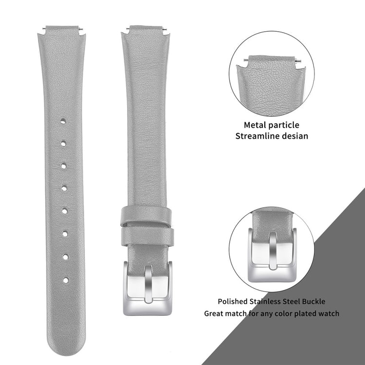 Very Fashionable Fitbit Inspire 1 Genuine Leather Strap - Silver#serie_8