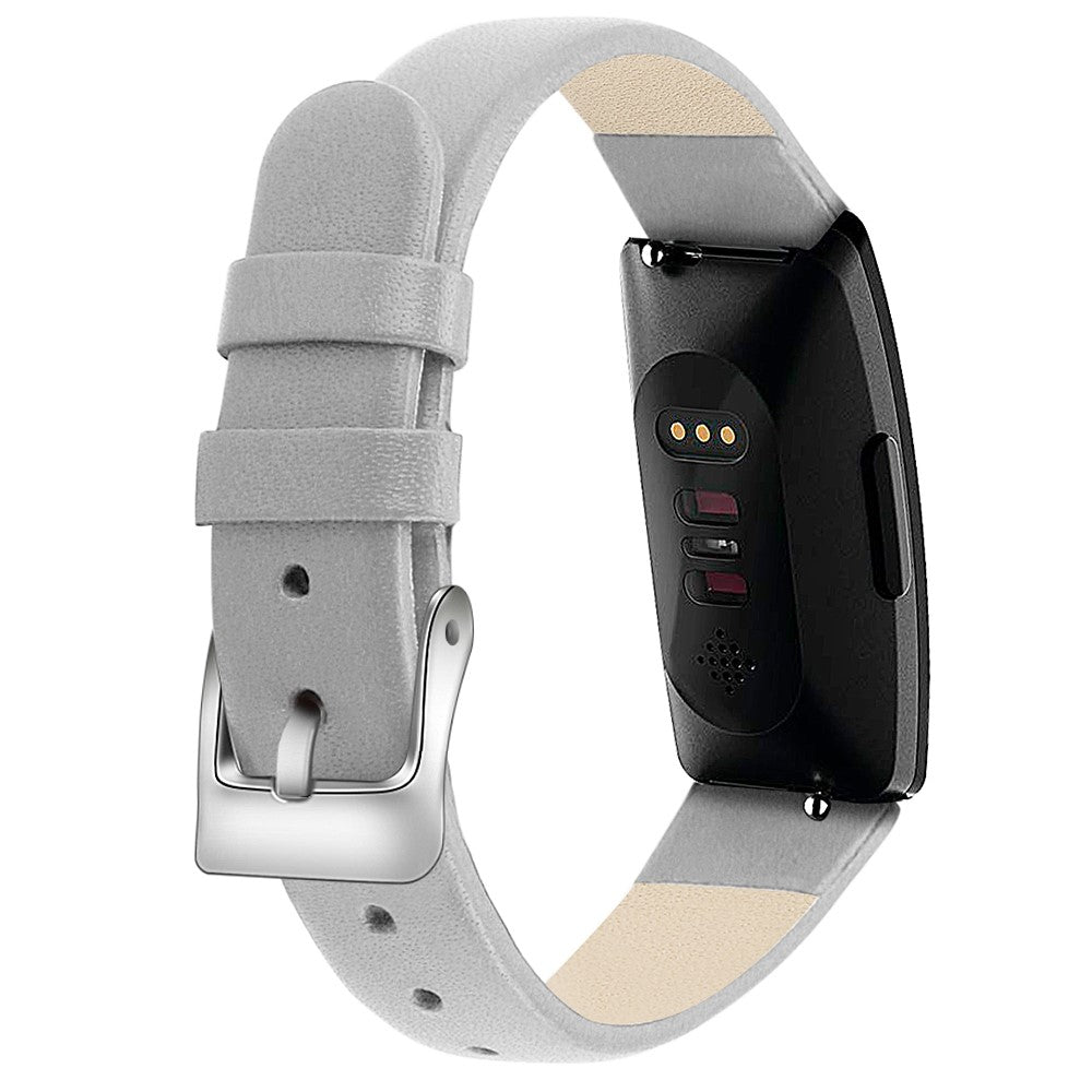 Incredibly Cool Fitbit Inspire 1 Genuine Leather Strap - Silver#serie_8