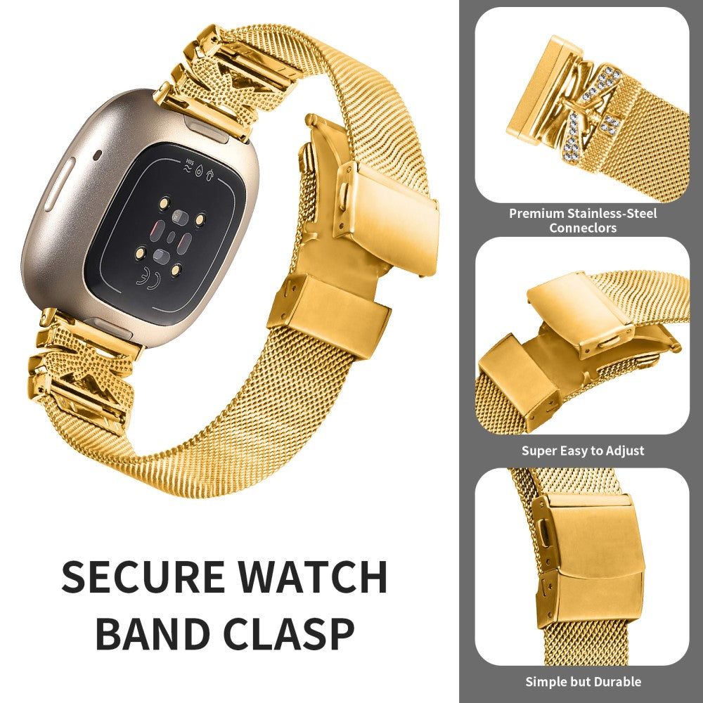 Cool Fitbit Versa 3 / Fitbit Sense 1 Metal Universel Strap - Gold#serie_1