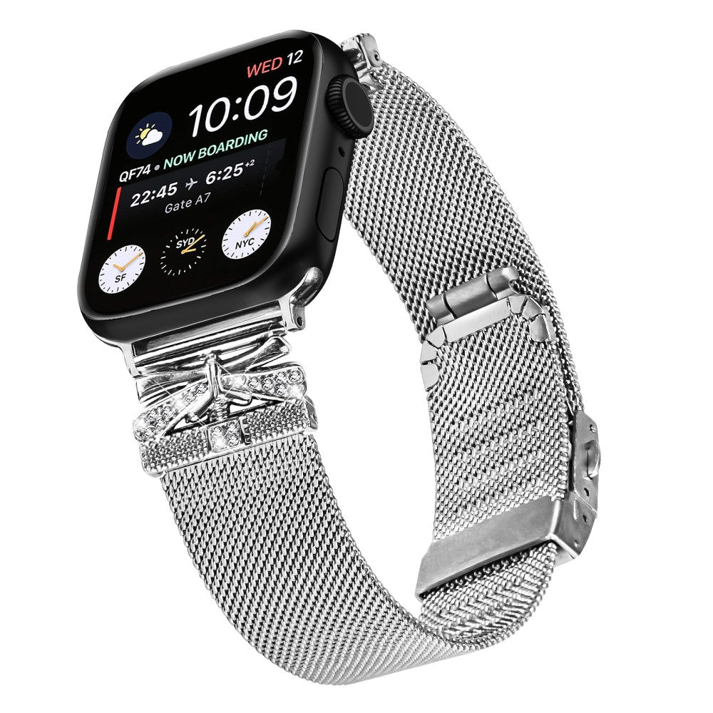 Nice Apple Smartwatch Metal And Rhinestone Universel Strap - Silver#serie_357