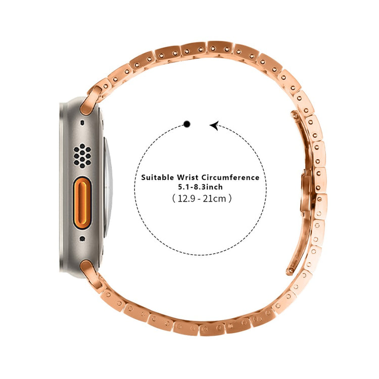 Watch Strap Apple Watch Ultra / Ultra 2 49mm / Series 8 7 9 45mm / Series 6 5 4 SE SE (2022) 44mm / Series 3 2 1 42mm Metal Band - Rose Gold+Silver#serie_4