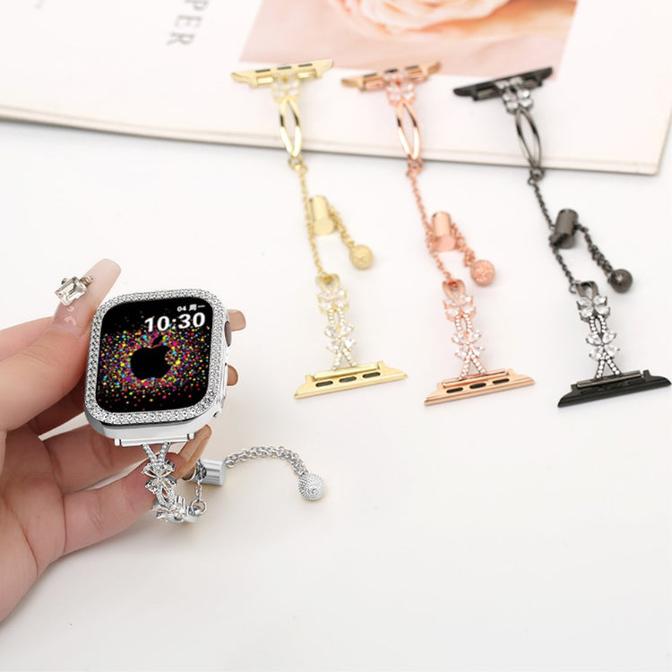 Super Sweet Apple Smartwatch Rhinestone Universel Strap - Silver#serie_4