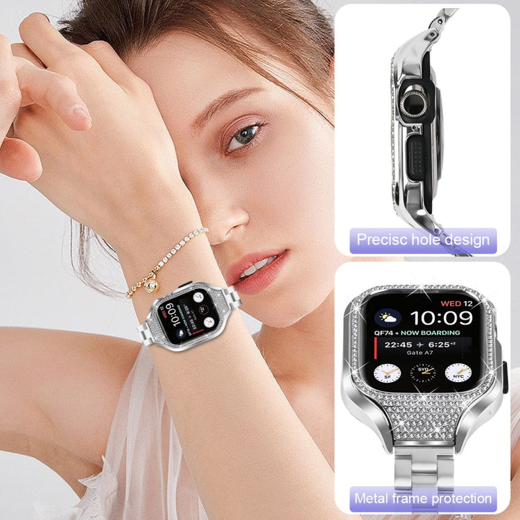 Absolutely Cute Apple Smartwatch Rhinestone Universel Strap - Silver#serie_367