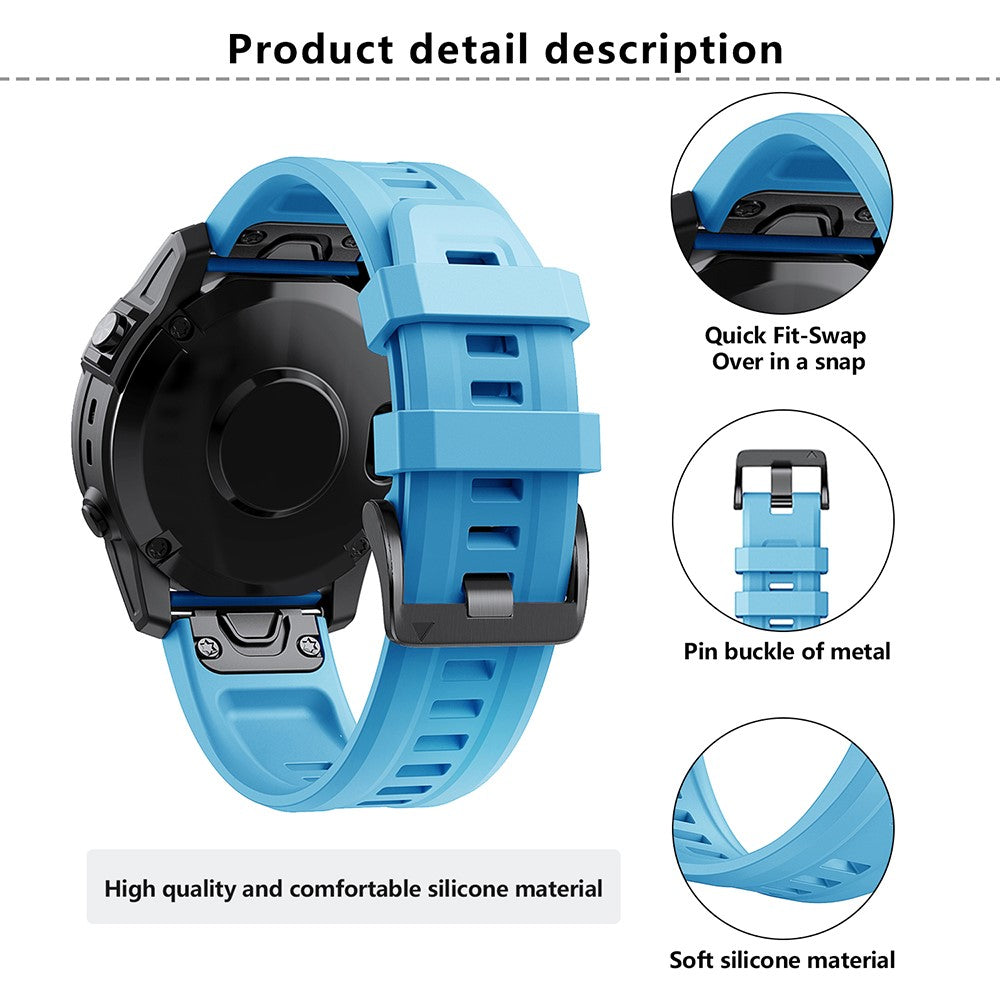 Mega Agreeable Garmin Smartwatch Silicone Universel Strap - Blue#serie_8