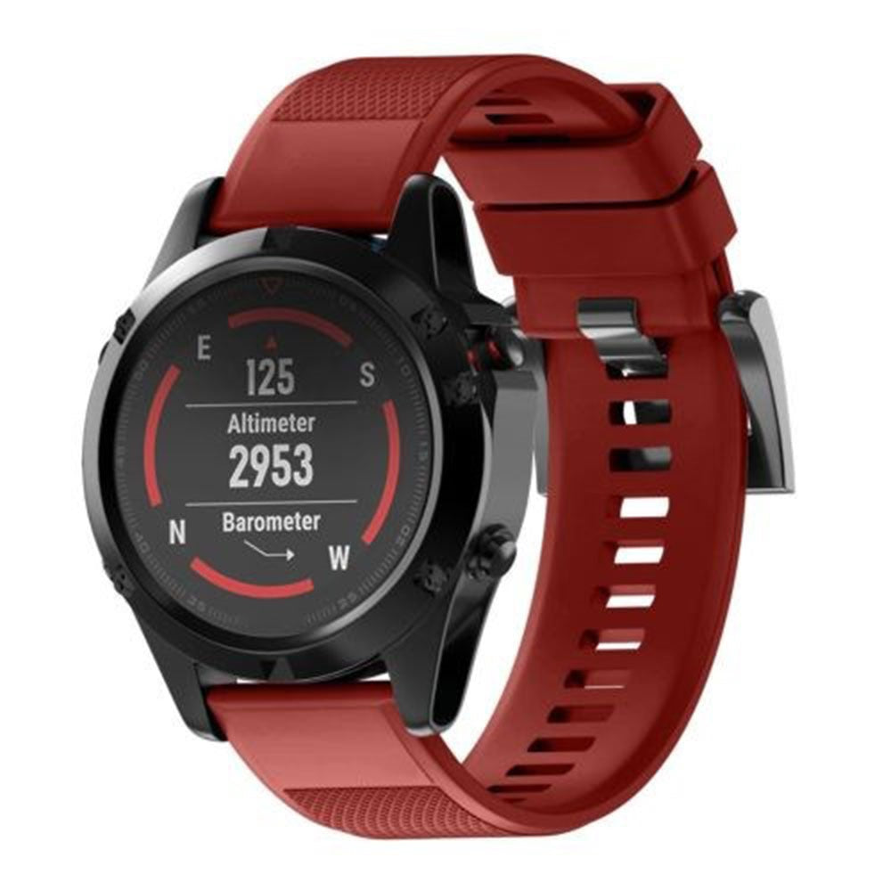 KALEBOL KLB-SJLWGJ-001 For Garmin QuickFit 22mm Wrist Band Adjustable Silicone Strap - Red#serie_6