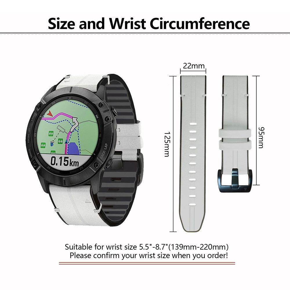 Super Pleasant Garmin Smartwatch Silicone Universel Strap - Silver#serie_3