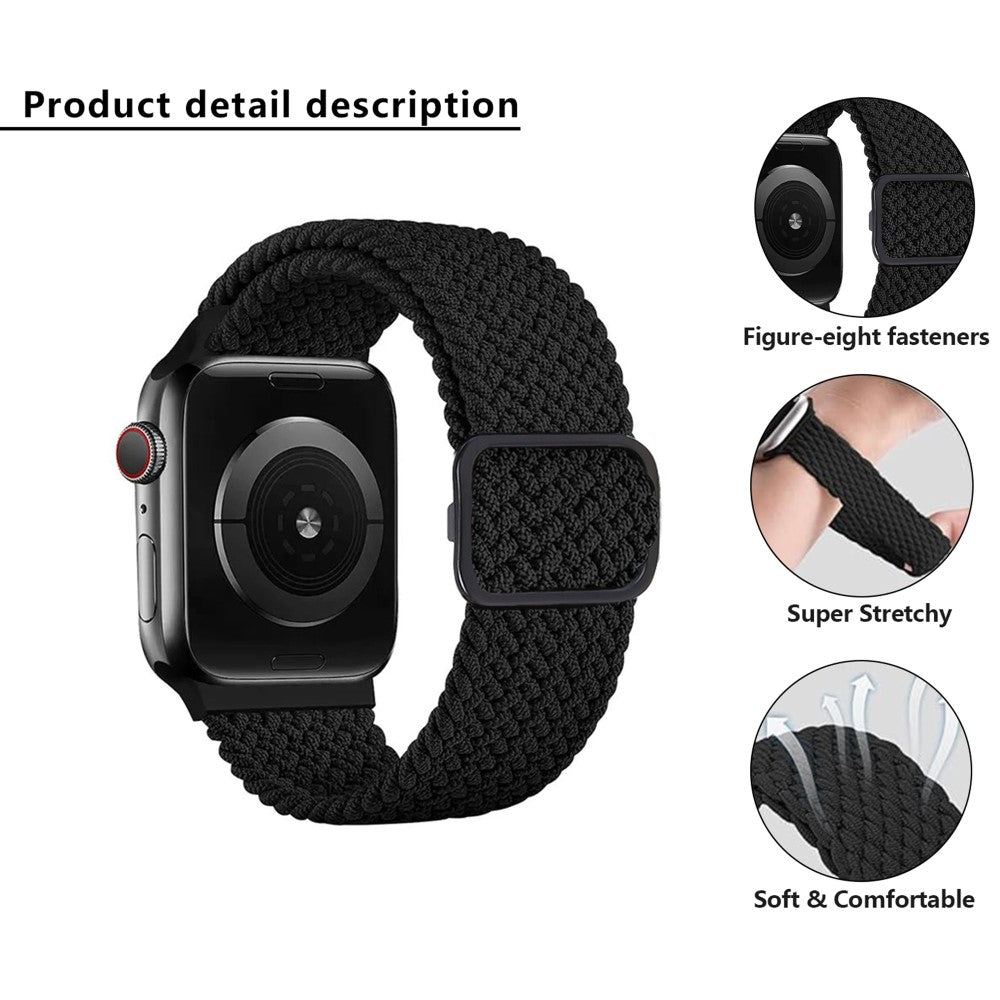 Mega Delightful Apple Smartwatch Nylon Universel Strap - Black#serie_13