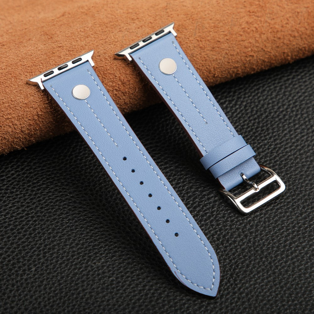 Excellent Apple Smartwatch Genuine Leather Universel Strap - Blue#serie_3